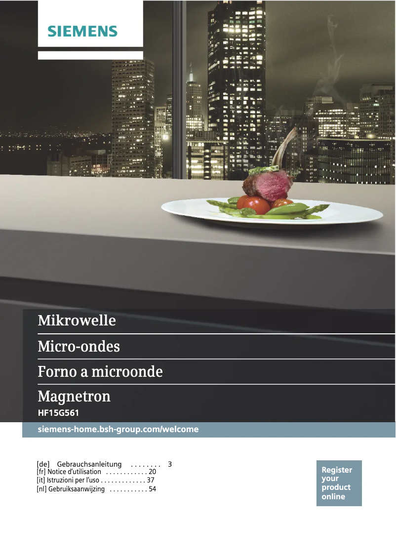 Page 1 de la notice Manuel utilisateur Siemens HF15G561