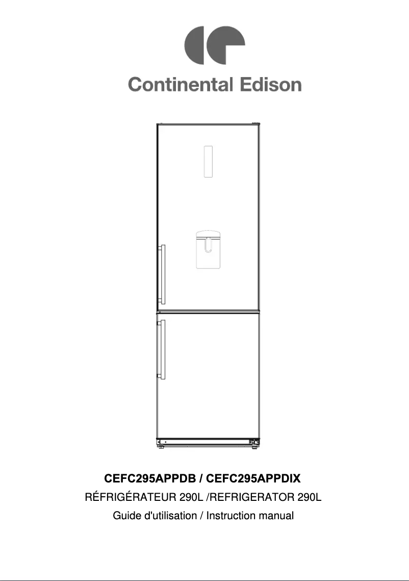 Page 1 de la notice Manuel utilisateur Continental Edison CEFC295APPDIX
