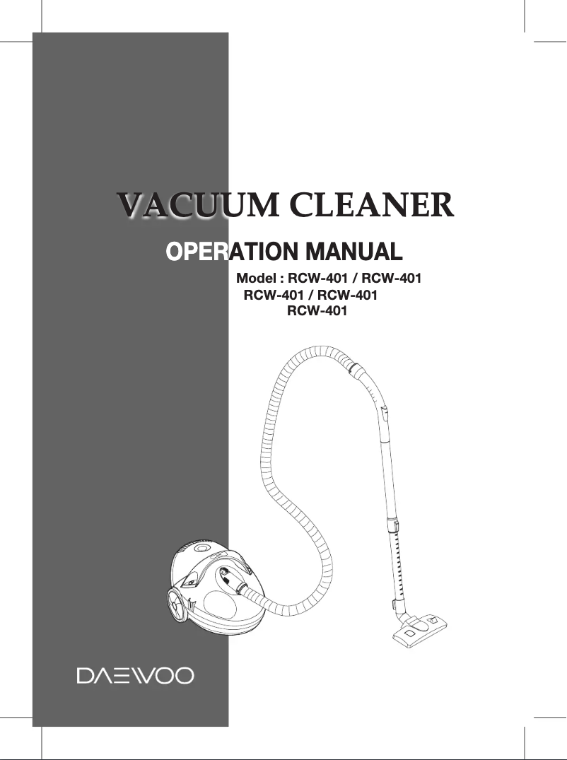 Page n°1 - Manuel utilisateur Daewoo RCW-405