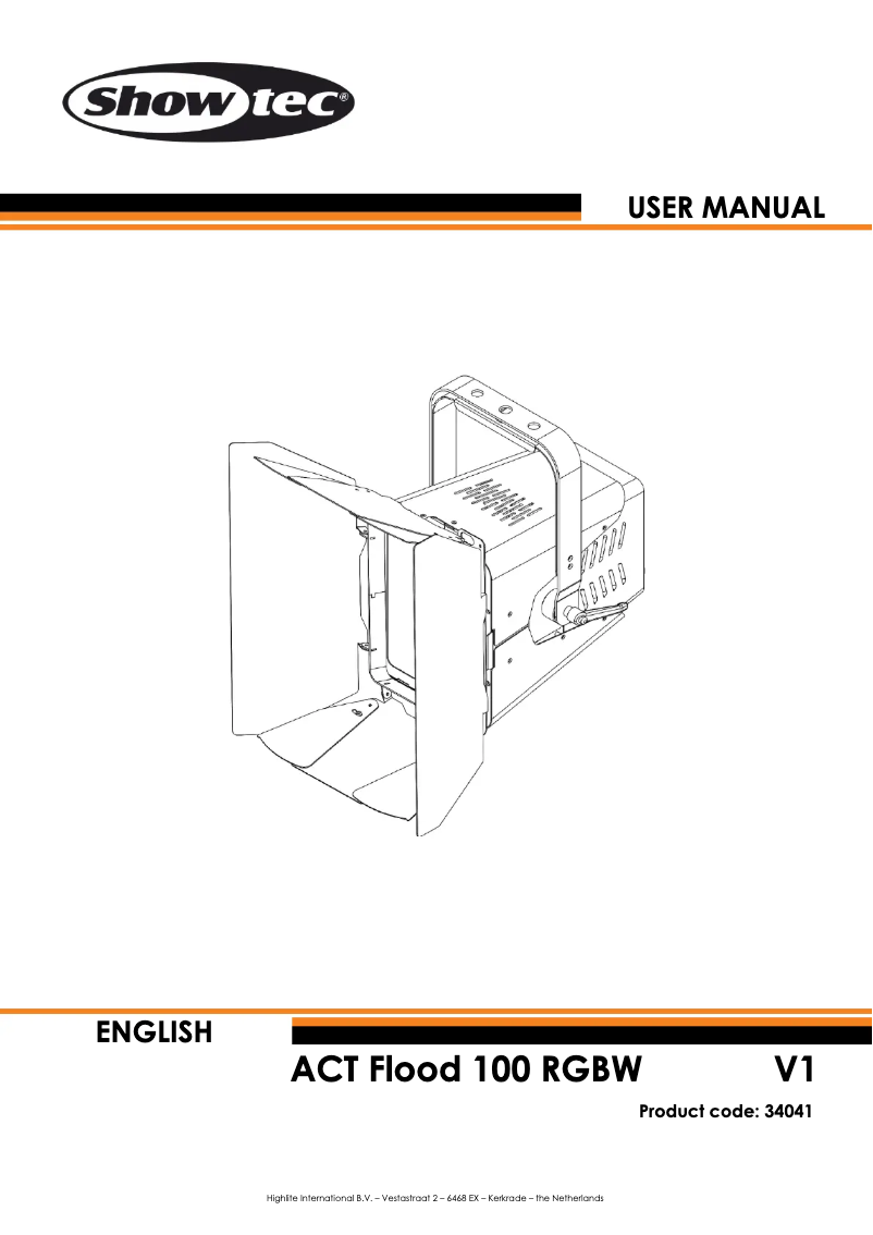 Page 1 de la notice Manuel utilisateur Showtec ACT Flood 100 RGBW