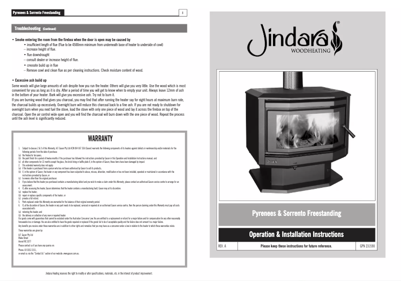 Image de la première page du manuel de l'appareil Sorrento