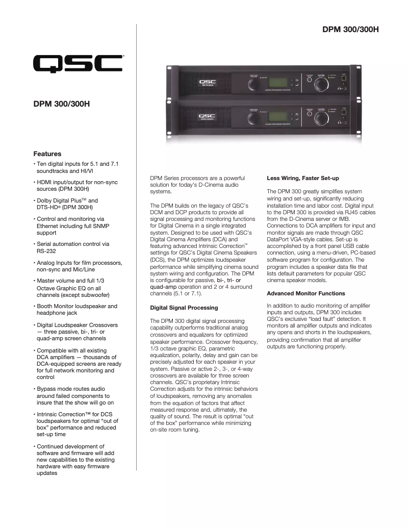 Image de la première page du manuel de l'appareil DPM 300/300H