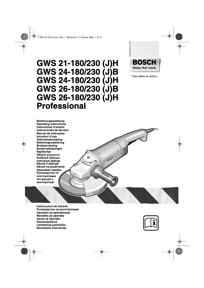 Página 1 del manual Manual de usuario Bosch GWS 24-180 JB Professional