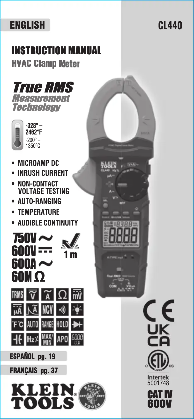 Image de la première page du manuel de l'appareil CL440
