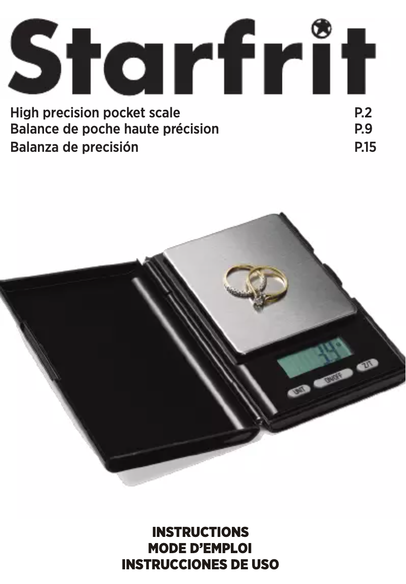 Page n°1 - Manuel utilisateur Starfrit 092726-006-0000