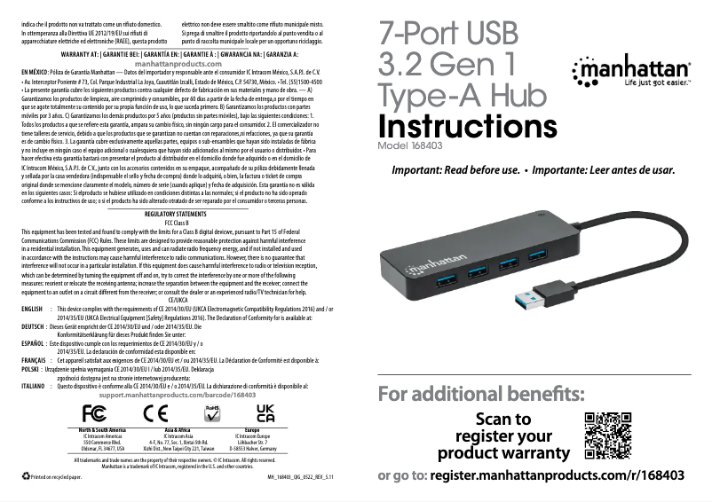 Image de la première page du manuel de l'appareil 168403