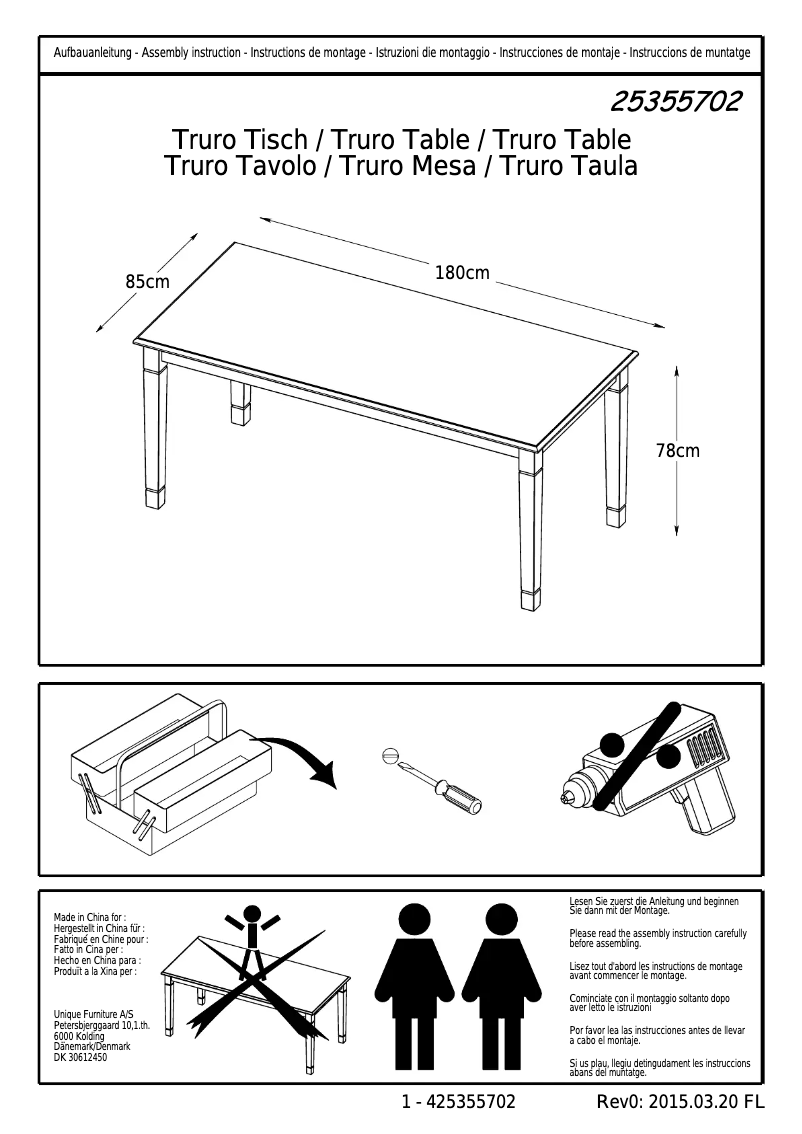 Page 1 de la notice Manuel utilisateur JYSK Truro
