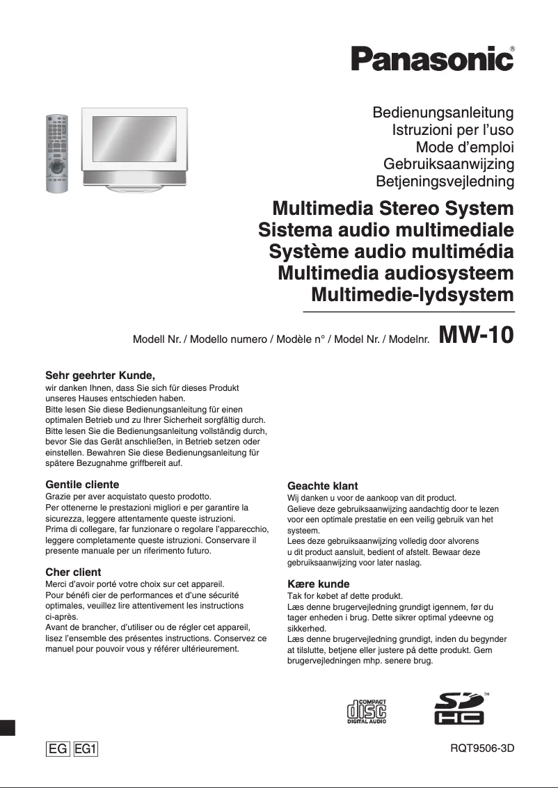 Página 1 del manual Manual de usuario Panasonic MW-10