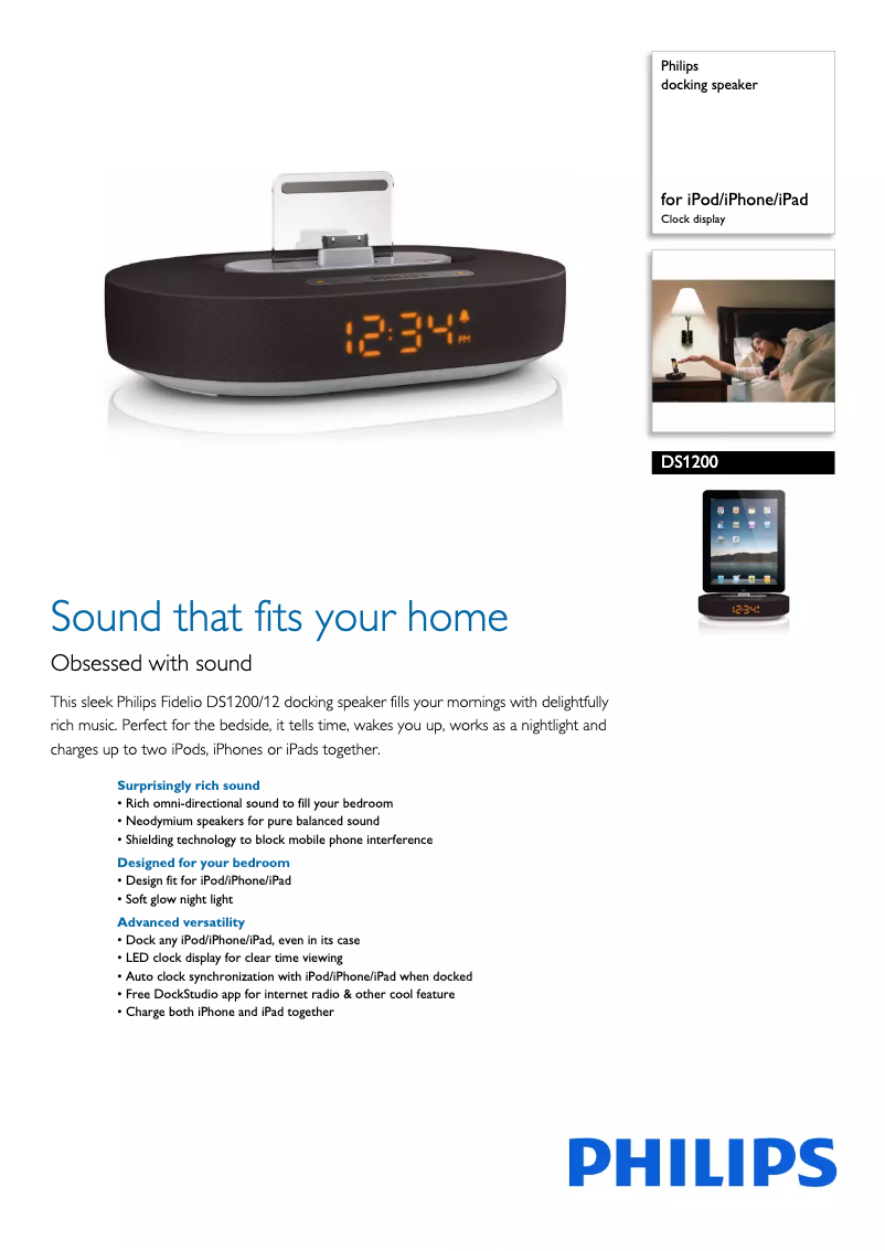 Page 1 de la notice Brochure Philips DS1200
