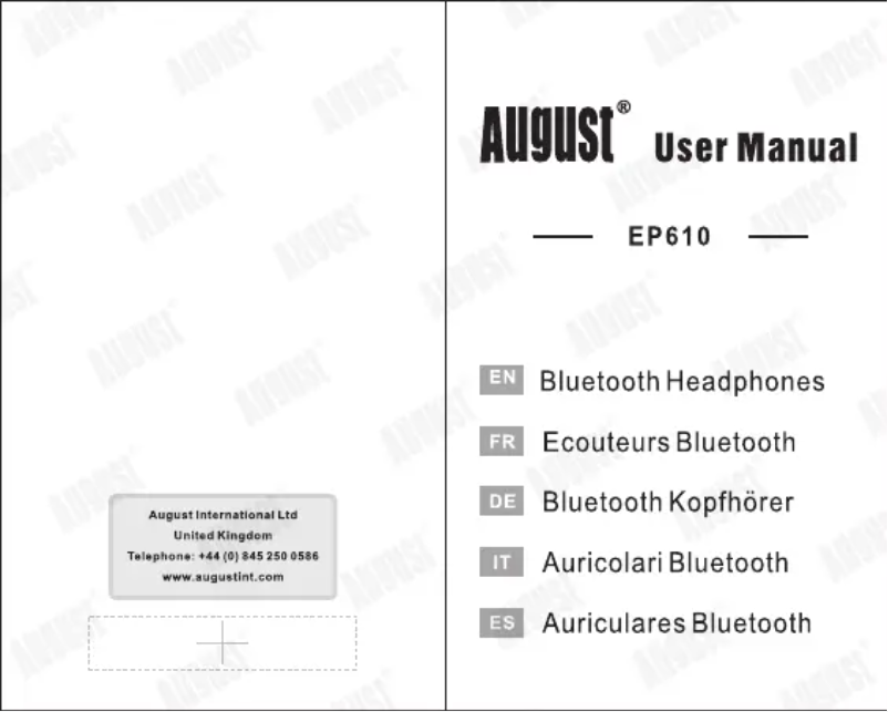 Page 1 de la notice Manuel utilisateur August EP610