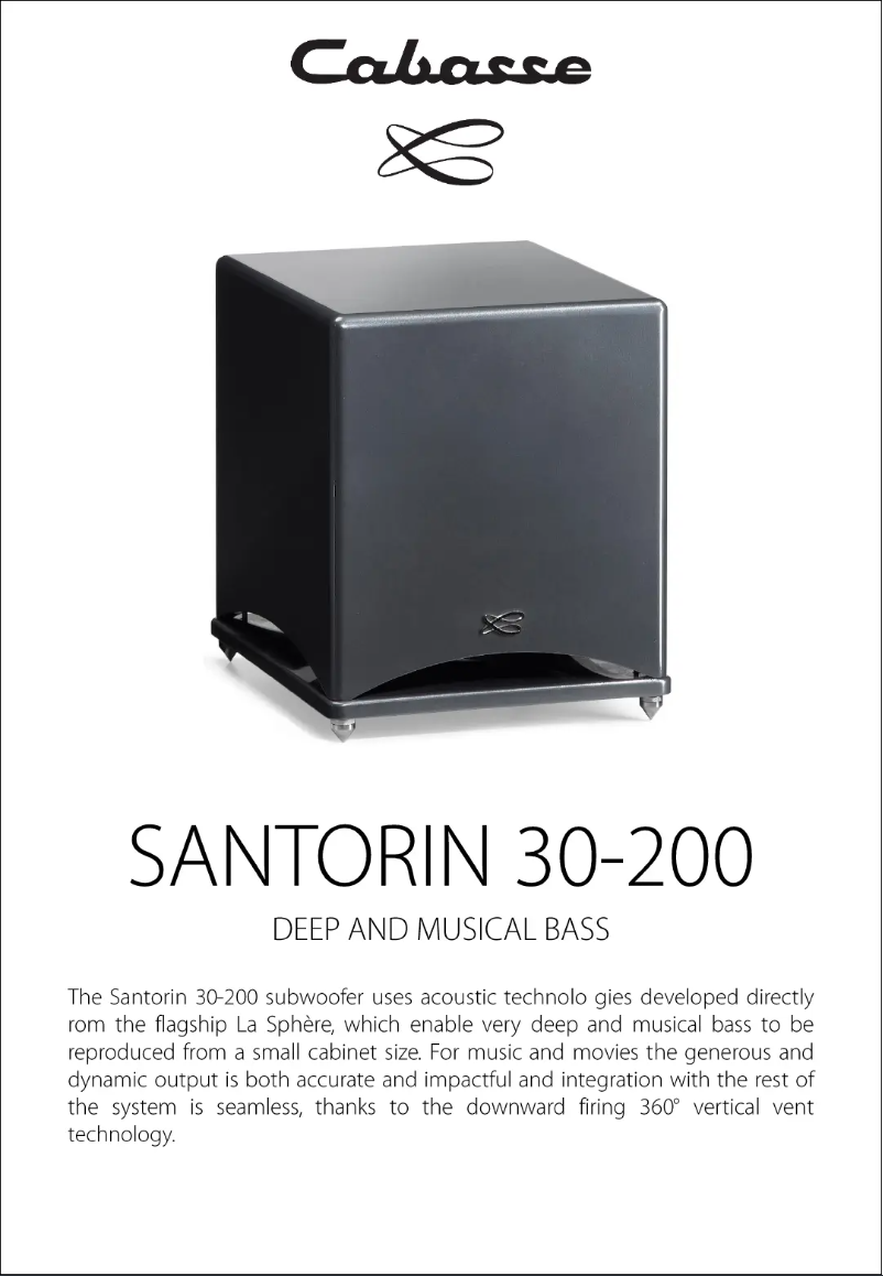 Page 1 de la notice Fiche technique Cabasse Santorin 30-200