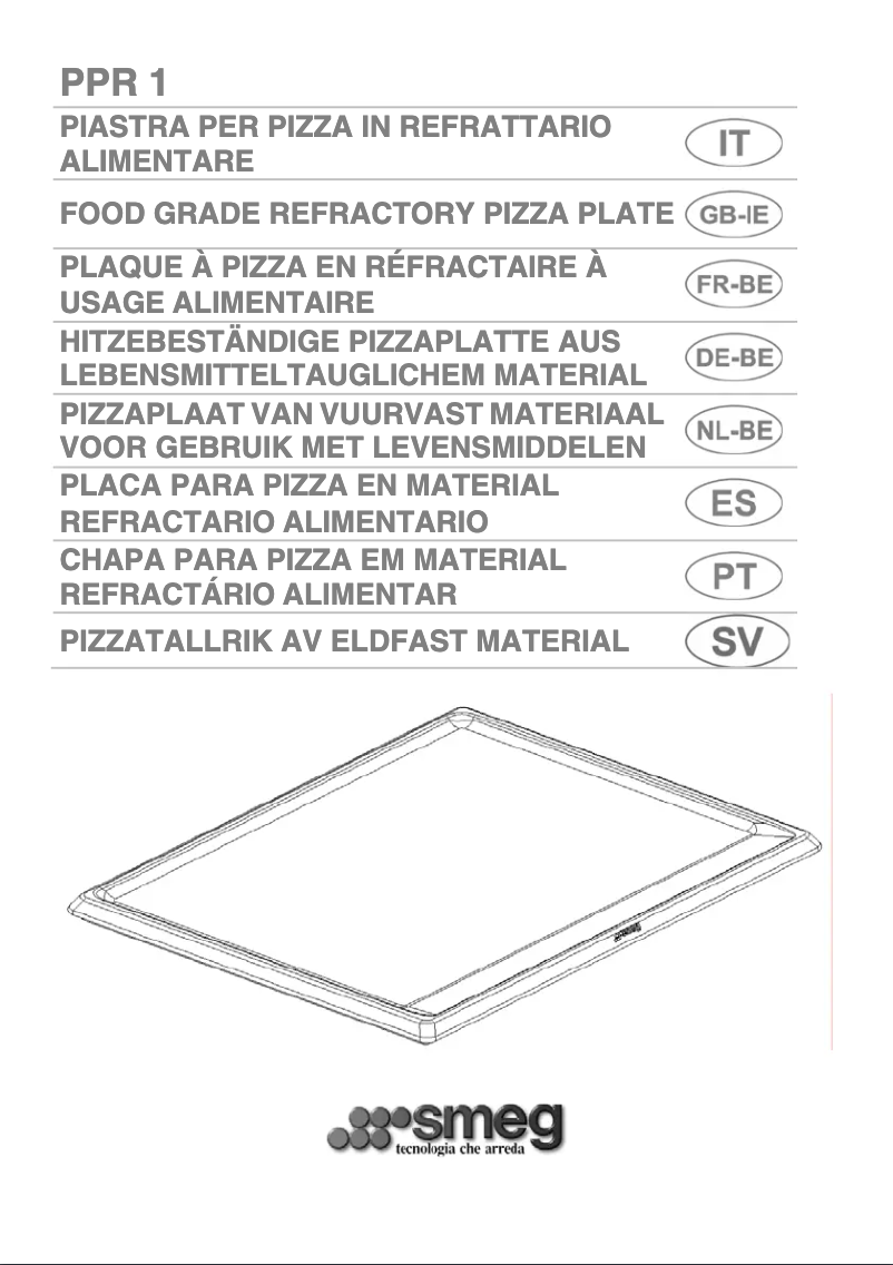 Page 1 de la notice Manuel utilisateur Smeg PPR1