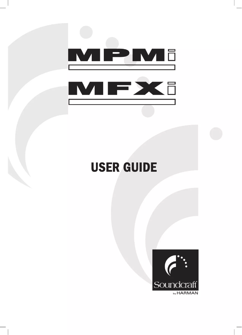 Page n°1 - Manuel utilisateur Soundcraft MFXi12