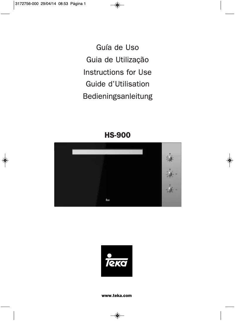 Page n°1 - Manuel utilisateur Teka HS 900
