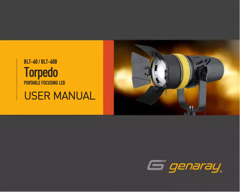 Page 1 of the manual User Manual Genaray Torpedo BLT-60B