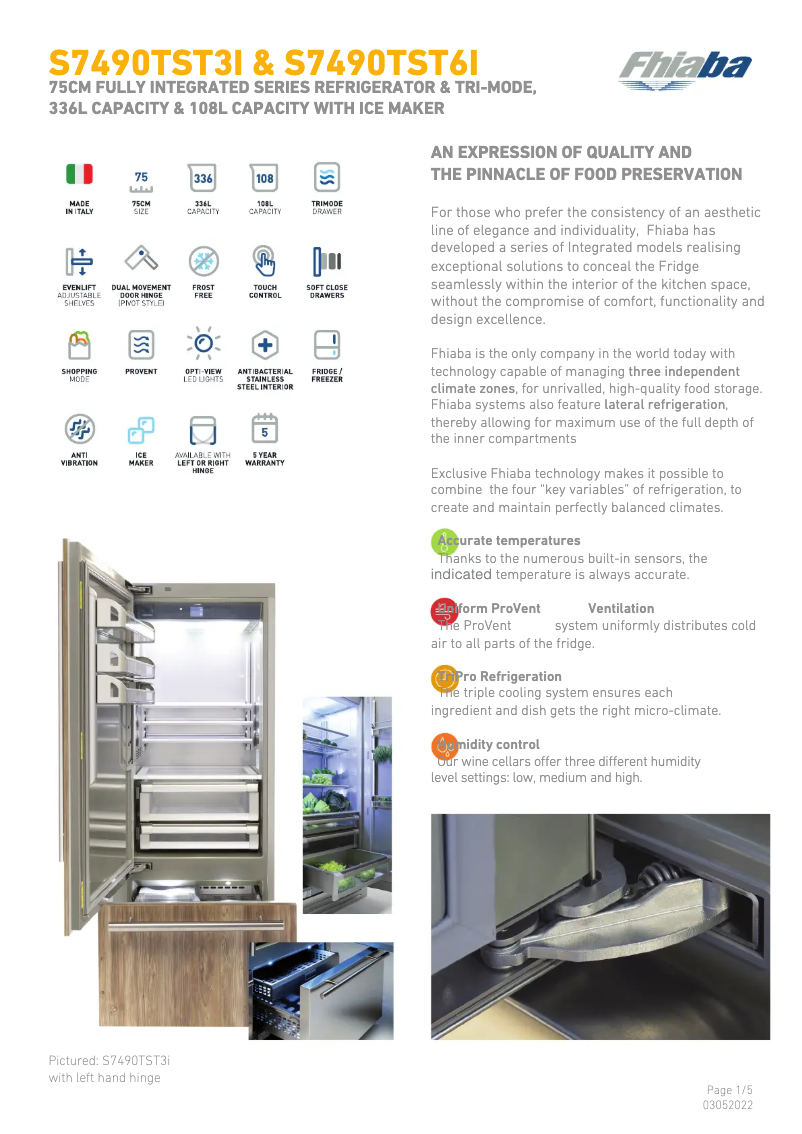 Page n°1 - Fiche technique Fhiaba S7490TST3IA