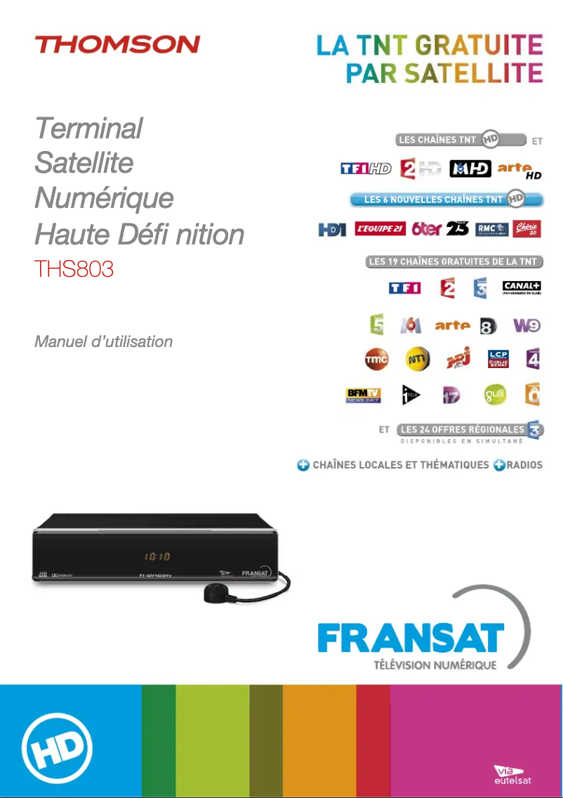 Page n°1 - Manuel utilisateur Thomson THS803