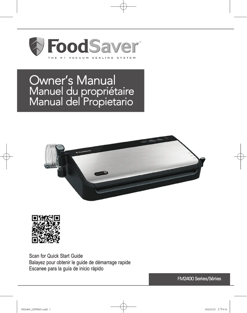 Página 1 del manual Manual de usuario FoodSaver FM2437