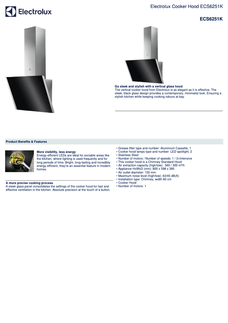Page 1 de la notice Manuel utilisateur Electrolux ECS6251K