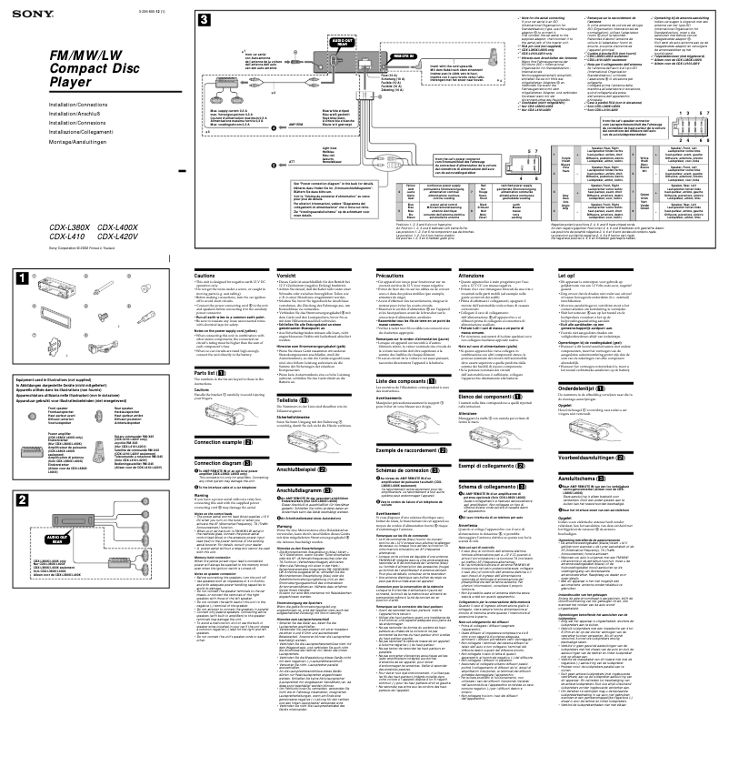 Image de la première page du manuel de l'appareil CDX-L410