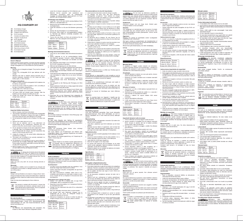 Image de la première page du manuel de l'appareil CHARGER1.6V