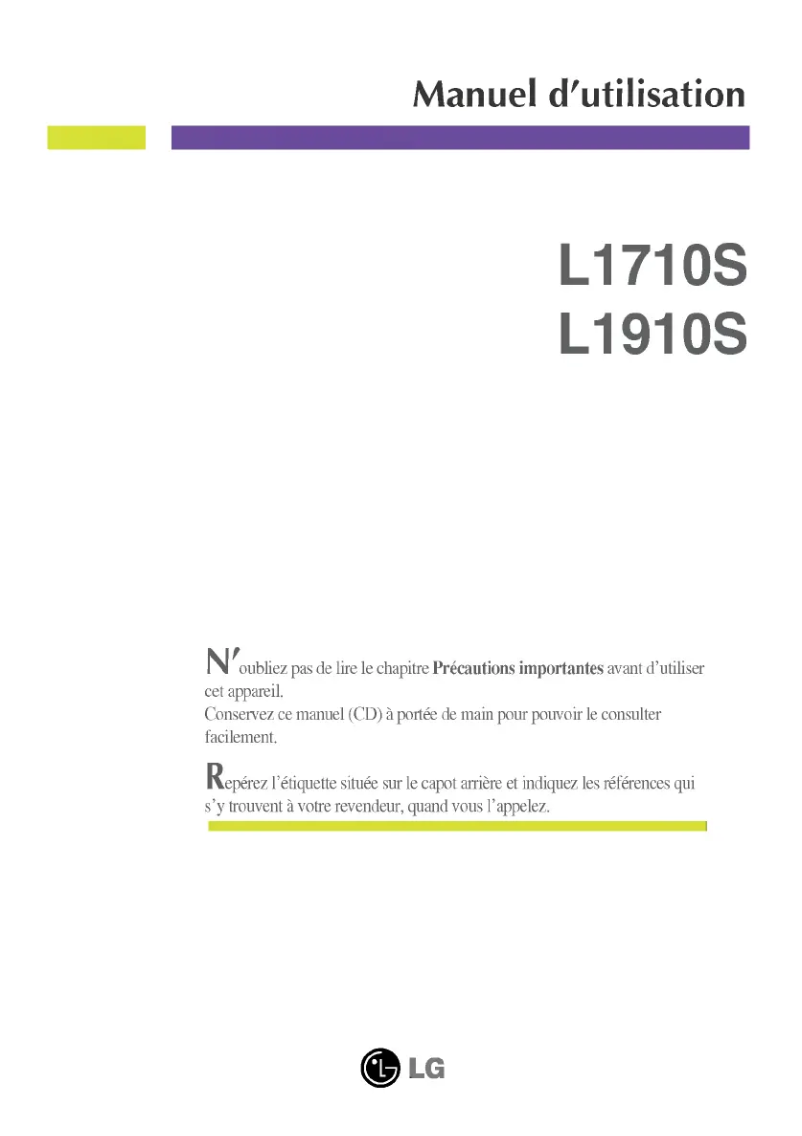 First page image of the manual for L1710SK