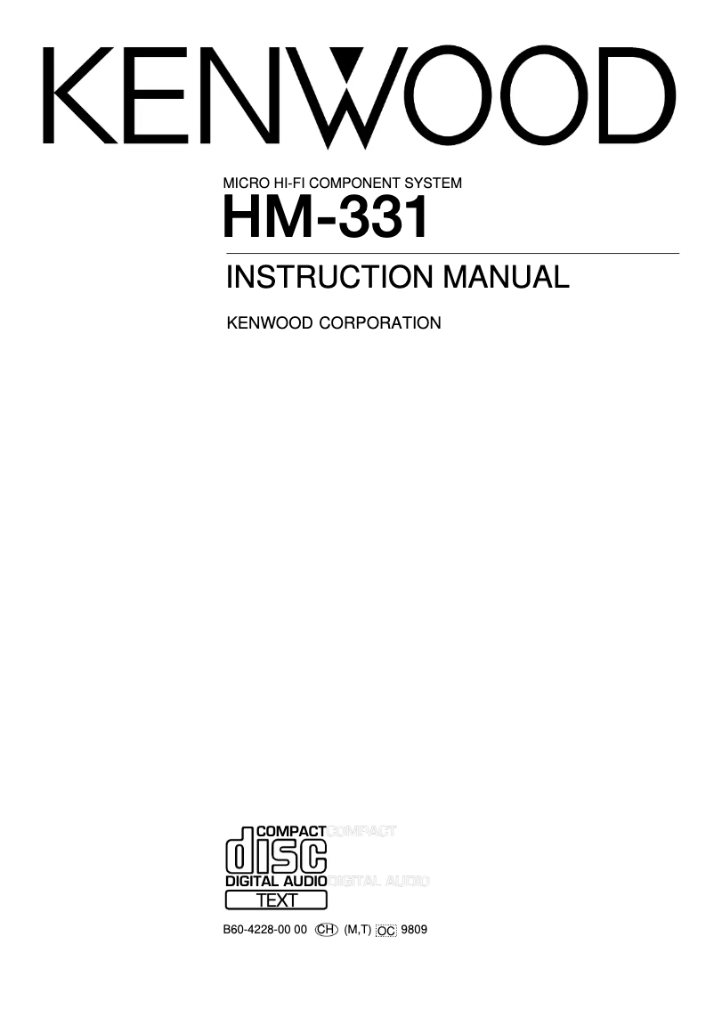 Page n°1 - Manuel utilisateur Kenwood HM-331