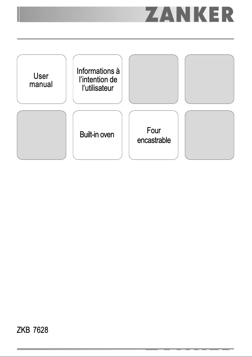 Page 1 de la notice Manuel utilisateur Zanker ZKB 7628