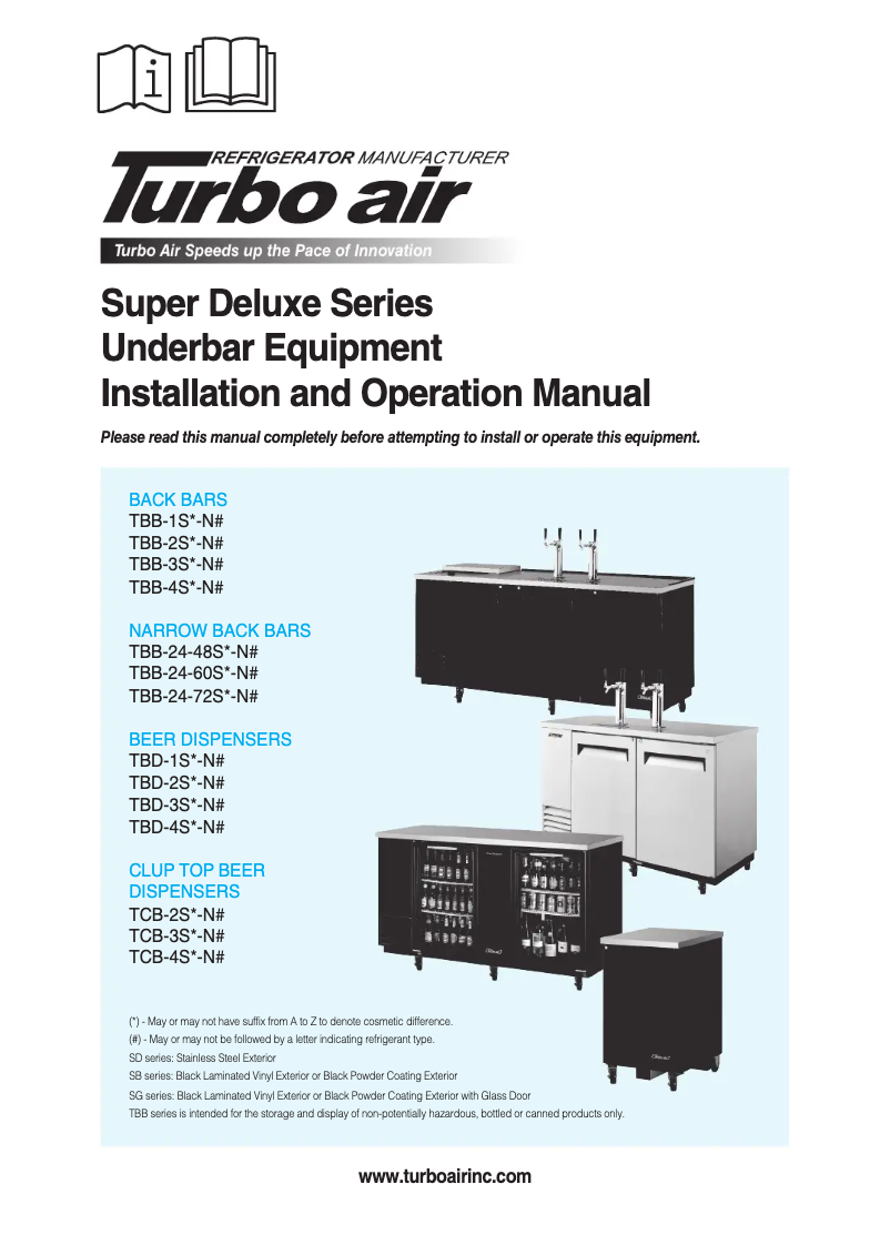 Page 1 de la notice Manuel utilisateur Turbo air TBB-4SG-N