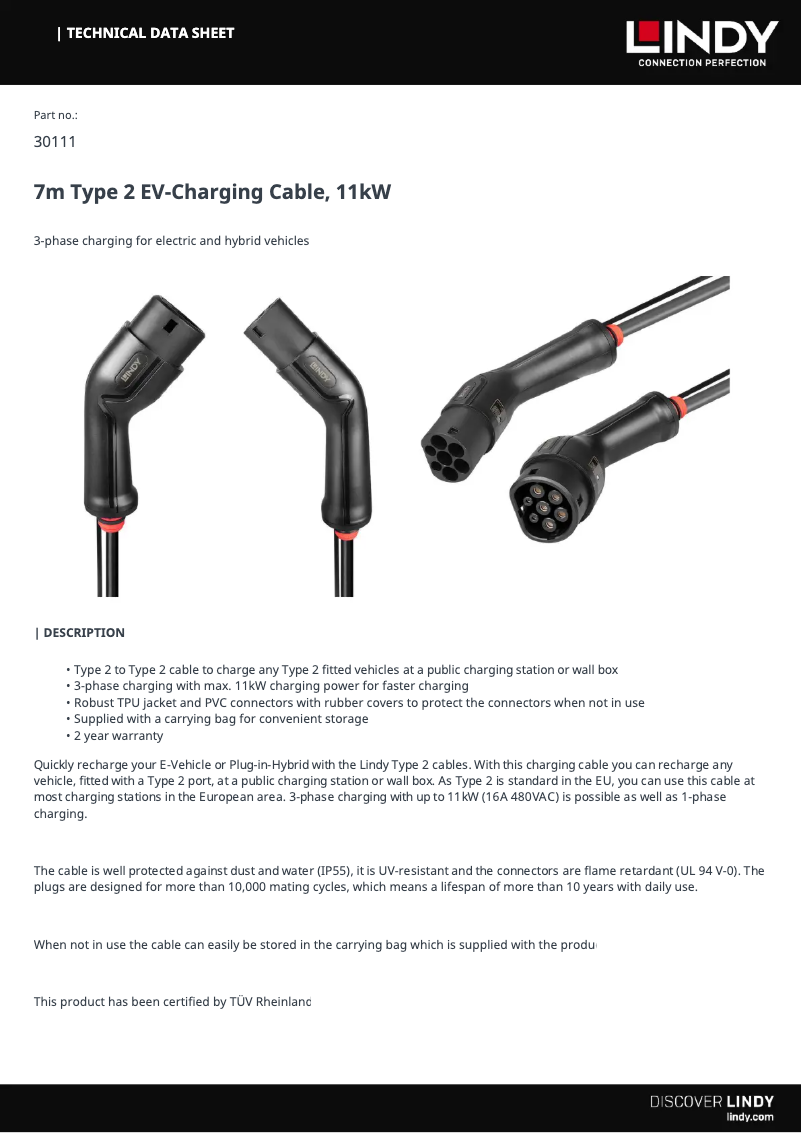 Page 1 de la notice Manuel utilisateur Lindy 30111