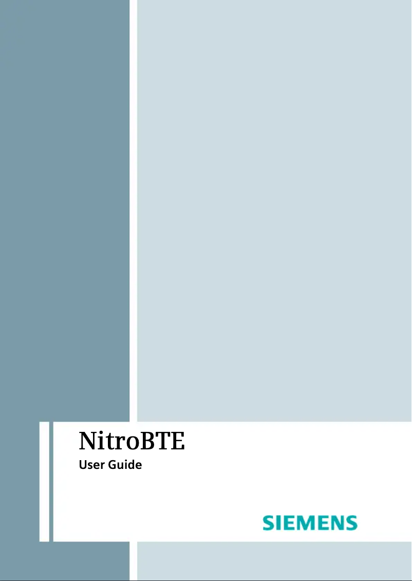 Page n°1 - Manuel utilisateur Siemens Nitro BTE
