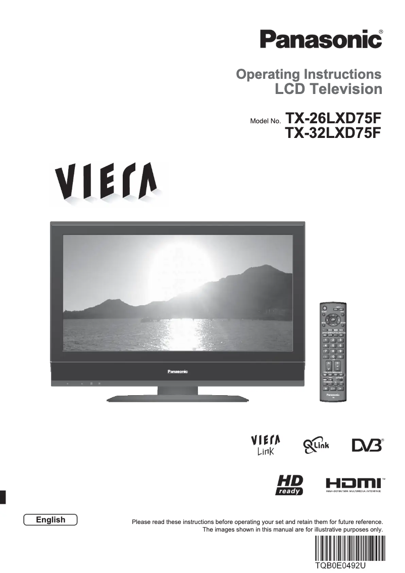 Page n°1 - Manuel utilisateur Panasonic Viera TX-32LXD75F