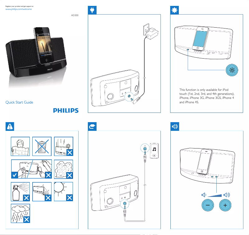 Page 1 of the manual Quick Start Guide Philips AD300