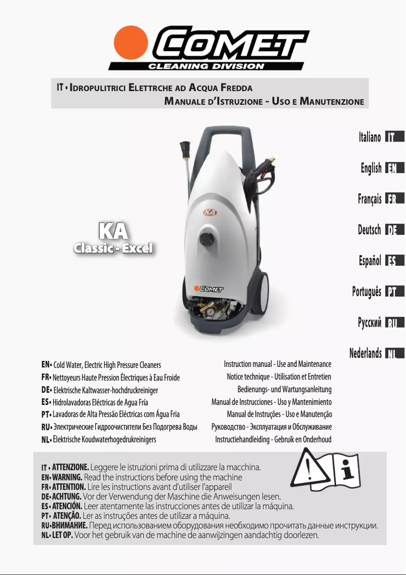 Page n°1 - Manuel utilisateur Comet KA 3200 Excel