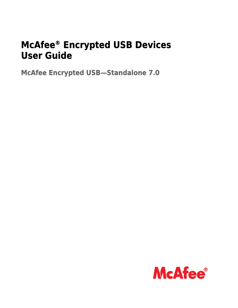 Page 1 de la notice Manuel utilisateur McAfee Encrypted USB Bio