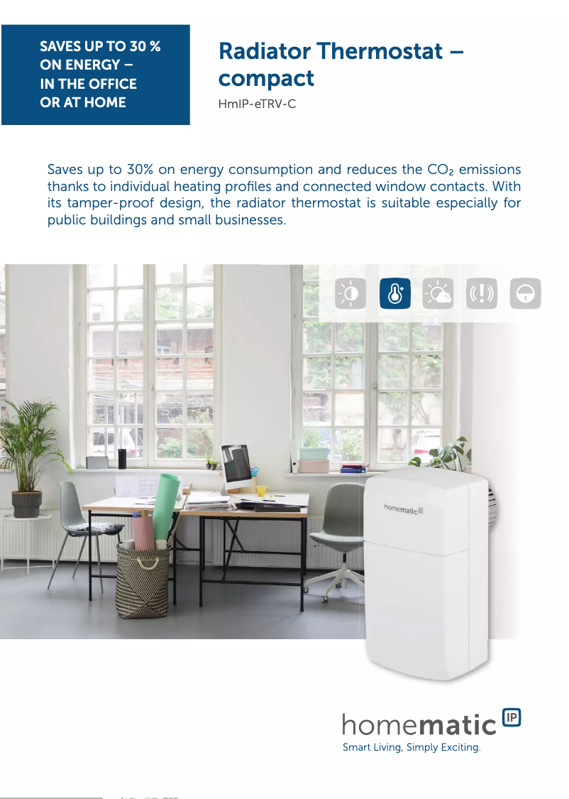 Page 1 de la notice Fiche technique Homematic IP HMIP-eTRV