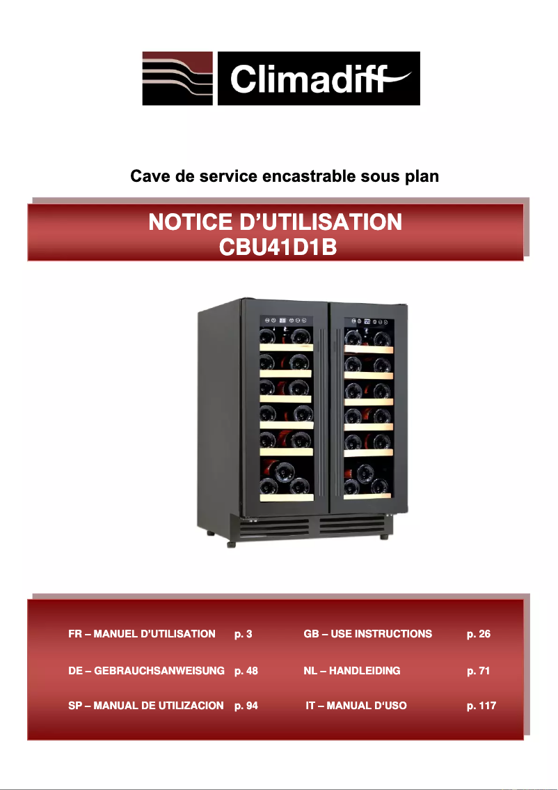 Image de la première page du manuel de l'appareil CBU40D1B