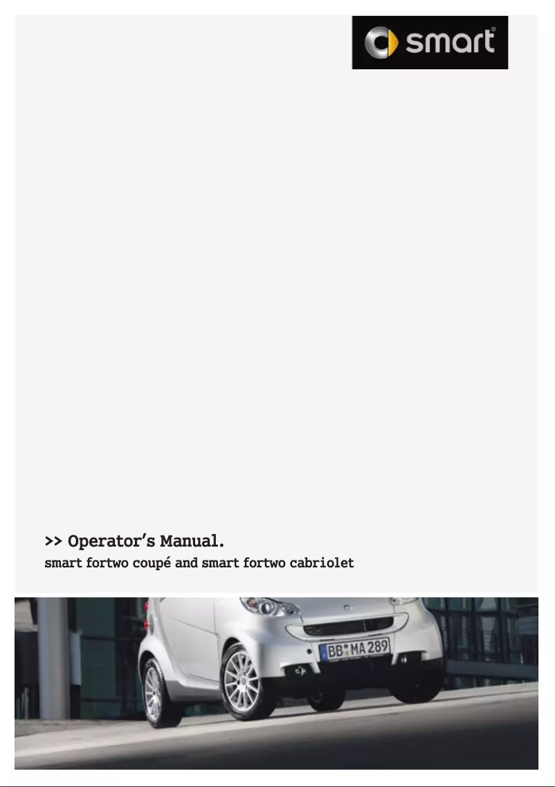Page 1 de la notice Manuel utilisateur Smart Fortwo Cabrio (2009)