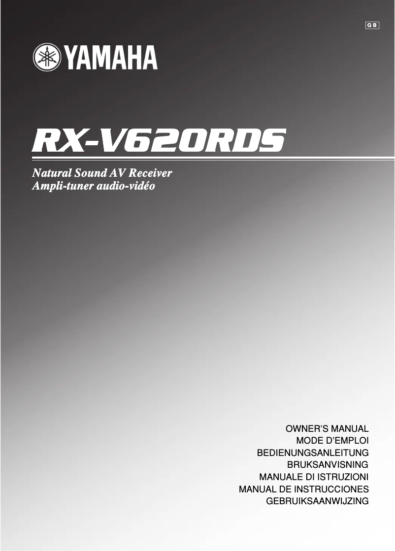 Page n°1 - Manuel utilisateur Yamaha RX-V620RDS
