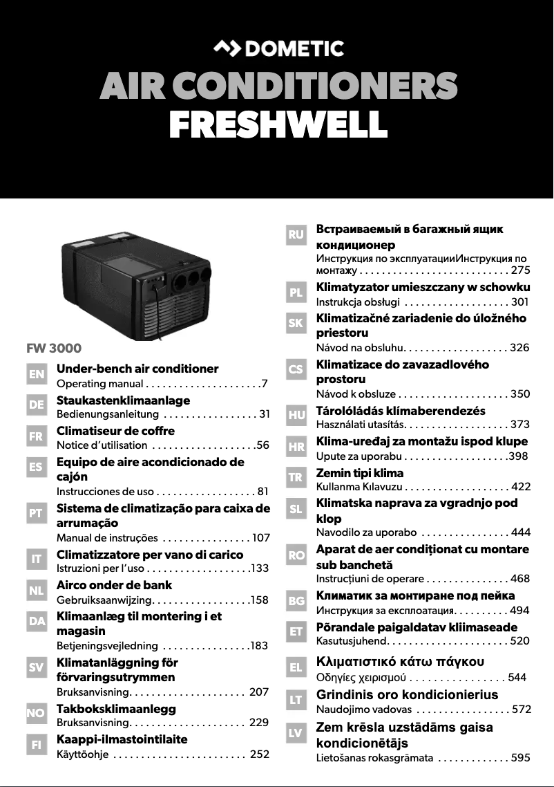 Page n°1 - Manuel utilisateur Dometic FreshWell 3000