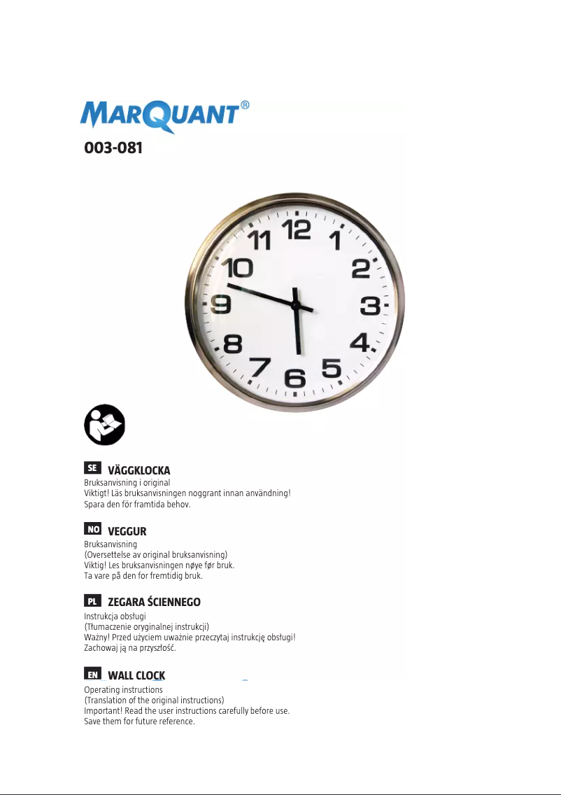 Página 1 del manual Manual de usuario Marquant 003-081