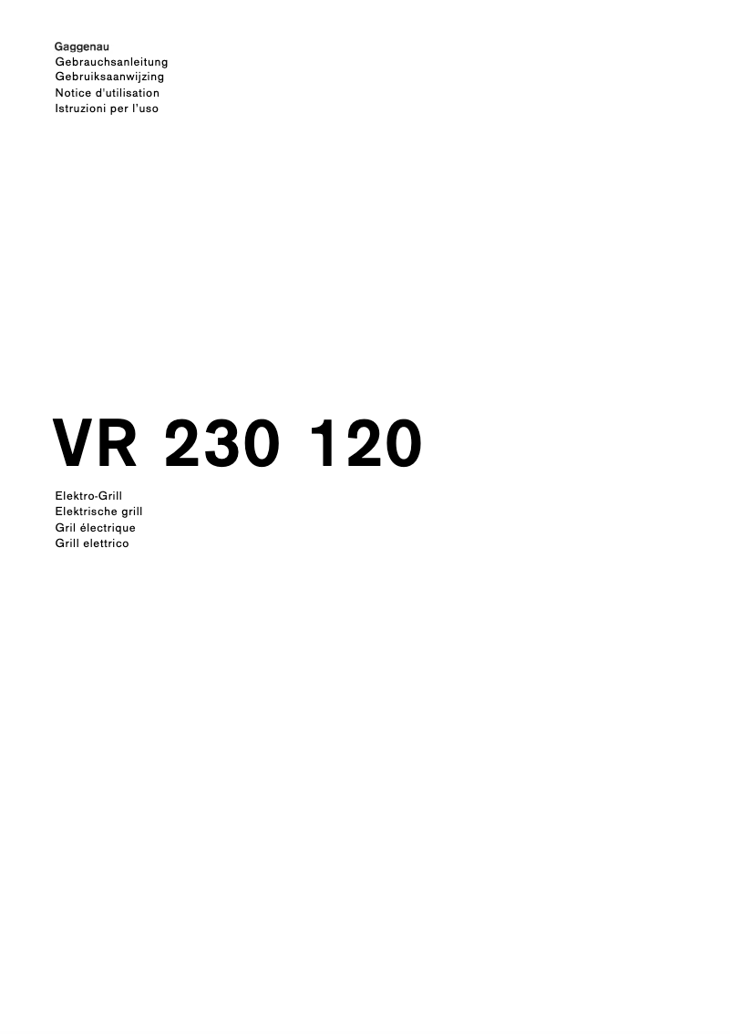 Image de la première page du manuel de l'appareil VR230120