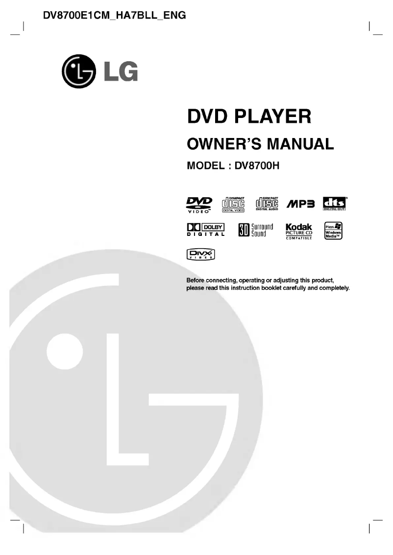 Imagen de la primera página del manual del dispositivo DV8700H