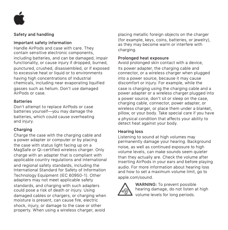 Page 1 of the manual User Manual Apple AirPods 3