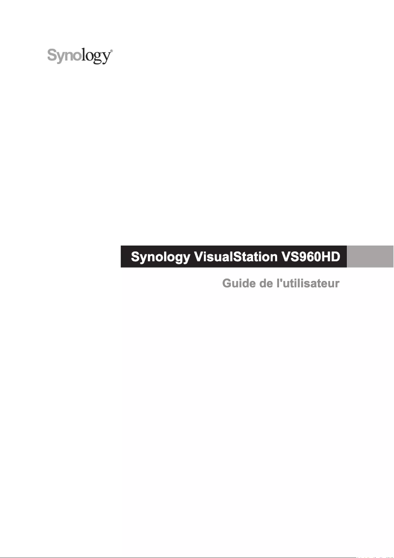 Page 1 de la notice Manuel utilisateur Synology VS960HD