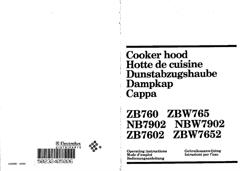 Page n°1 - Manuel utilisateur Electrolux ZB 7602