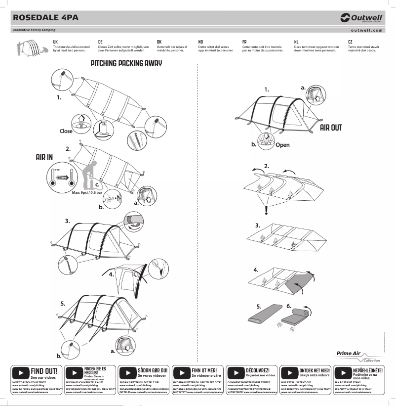 Page 1 de la notice Manuel utilisateur Outwell Parkdale 4PA