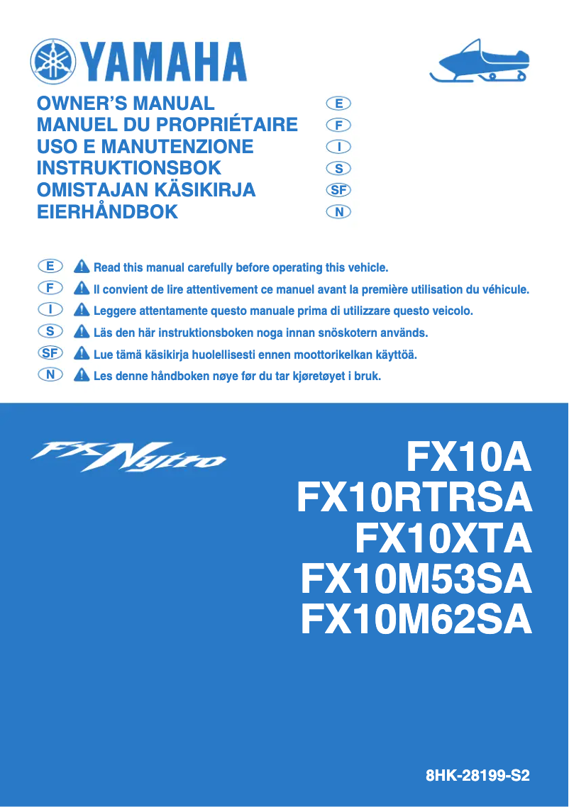Page n°1 - Manuel utilisateur Yamaha FX Nytro M-TX SE 162 (2011)