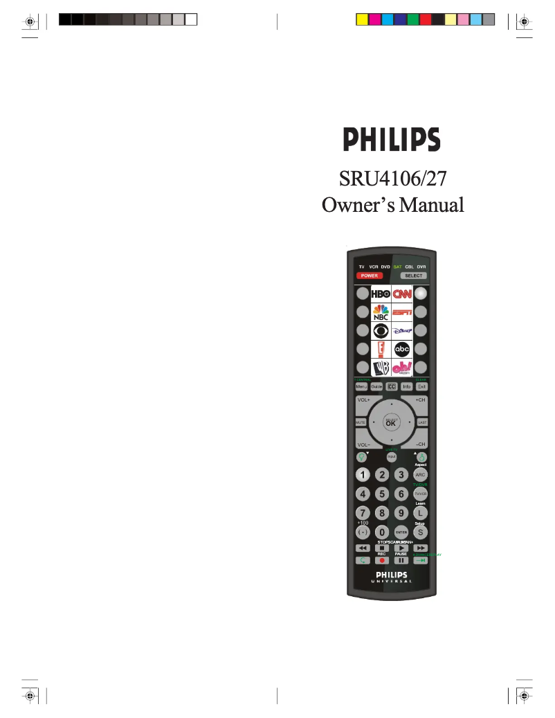 Page n°1 - Manuel utilisateur Philips SRU4106