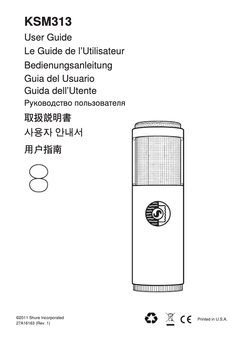 Page n°1 - Manuel utilisateur Shure KSM313
